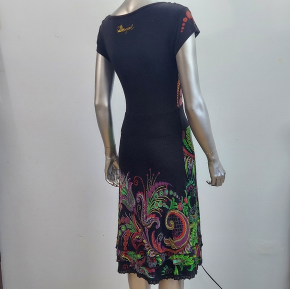 Desigual Floral Print Short Sleeve Dress - Picture 5 of 12